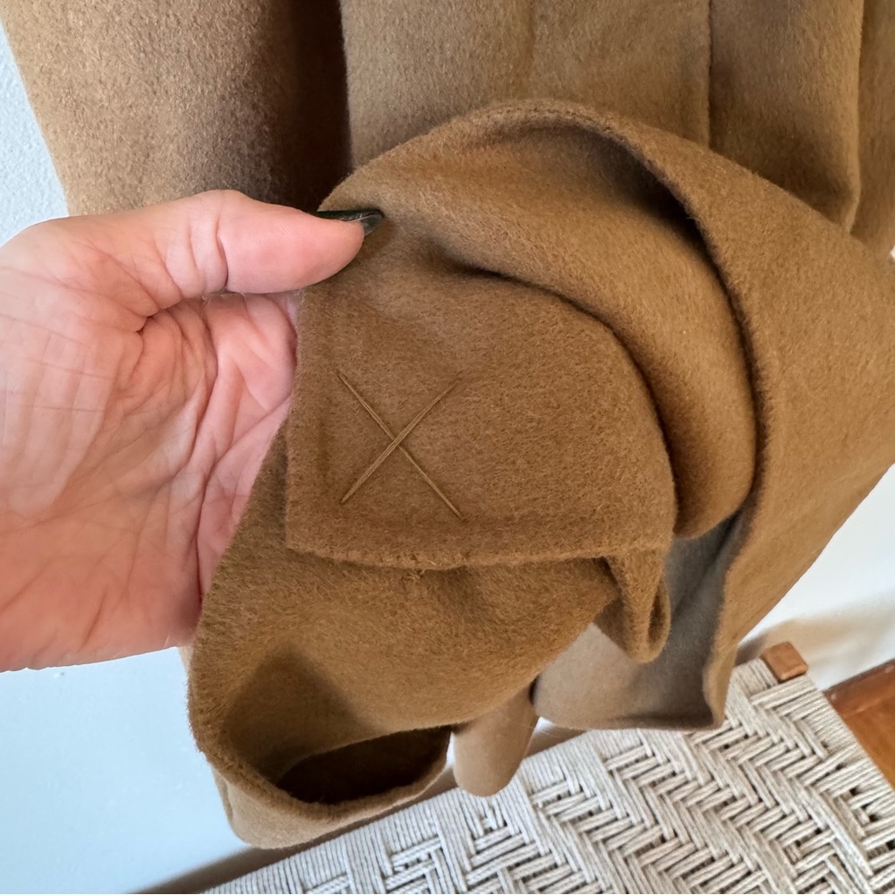 NWT Lauren Ralph Lauren Double-Faced Wool Wrap Coat Honey Tan Belted Size 16 - Picture 6 of 14
